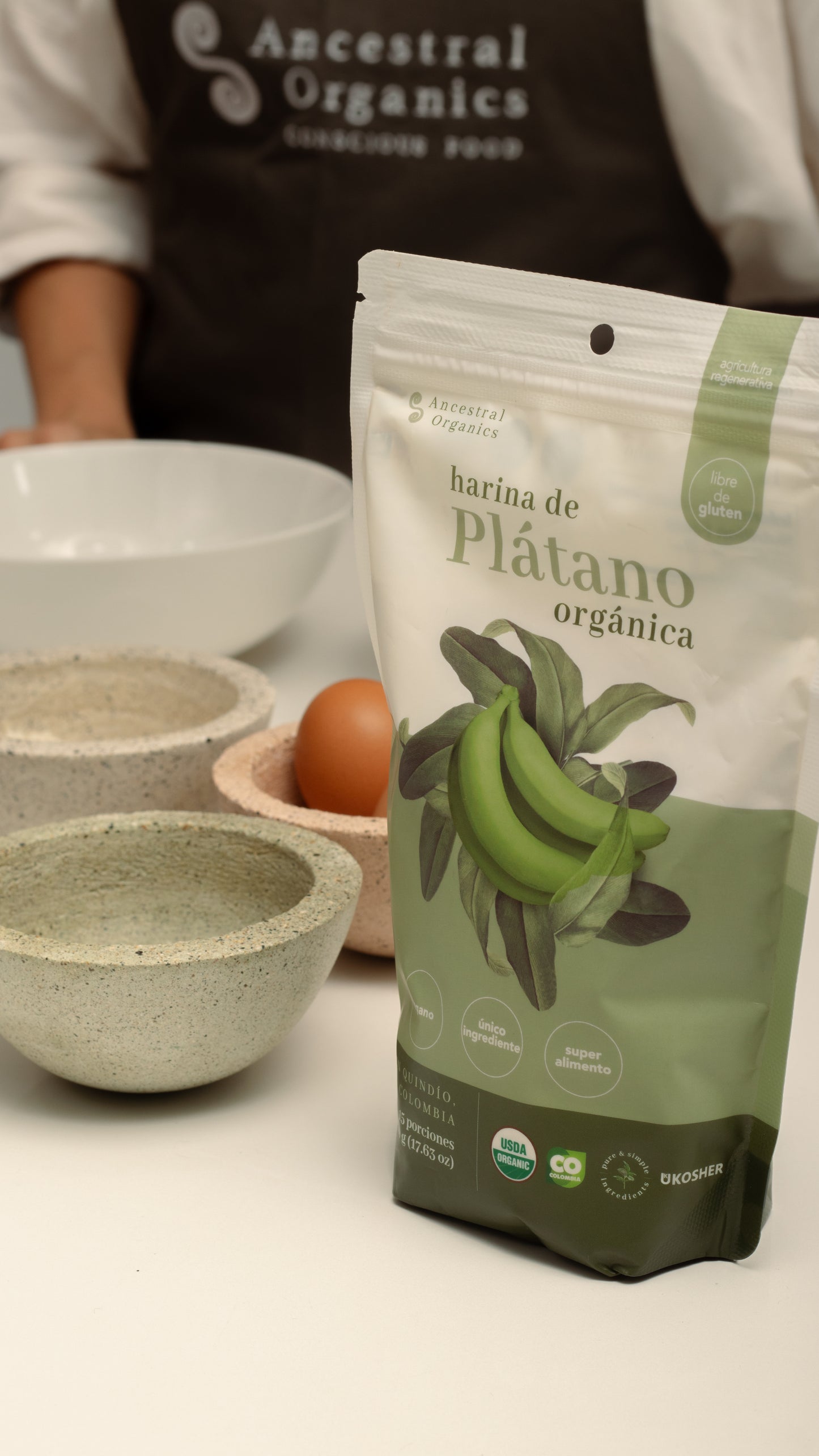 Harina de Plátano Orgánica 500 g | Libre de Gluten · Rica en Fibra· Natural y Regenerativa
