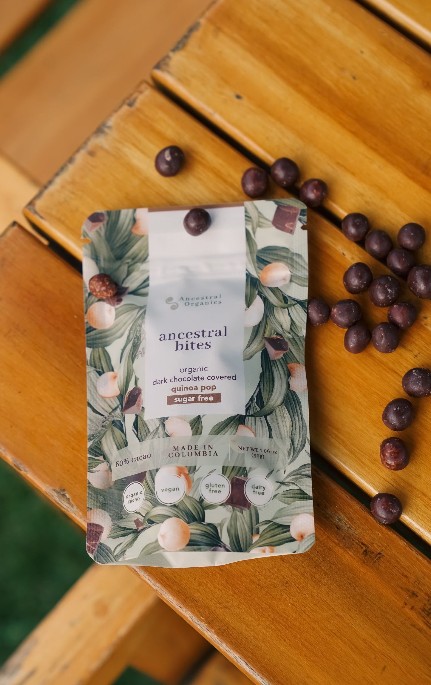 Quinoa Pop Orgánica con Chocolate Oscuro 60% Sin Azúcar | Sin azúcar ni Lácteos· Snack Crujiente de Proteína y Antioxidantes