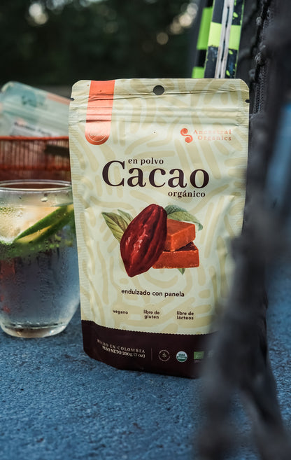 Cacao Orgánico en Polvo con Panela 200 g | Antioxidante · Fuente de Magnesio y Hierro · Sin Gluten ni Lácteos