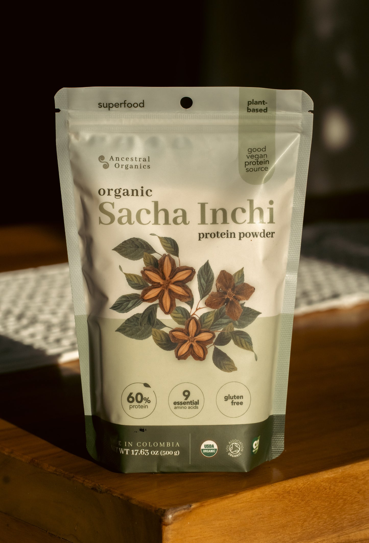 Proteína Orgánica de Sacha Inchi | 18g por porción · 9 Aminoácidos Esenciales · 100% Natural