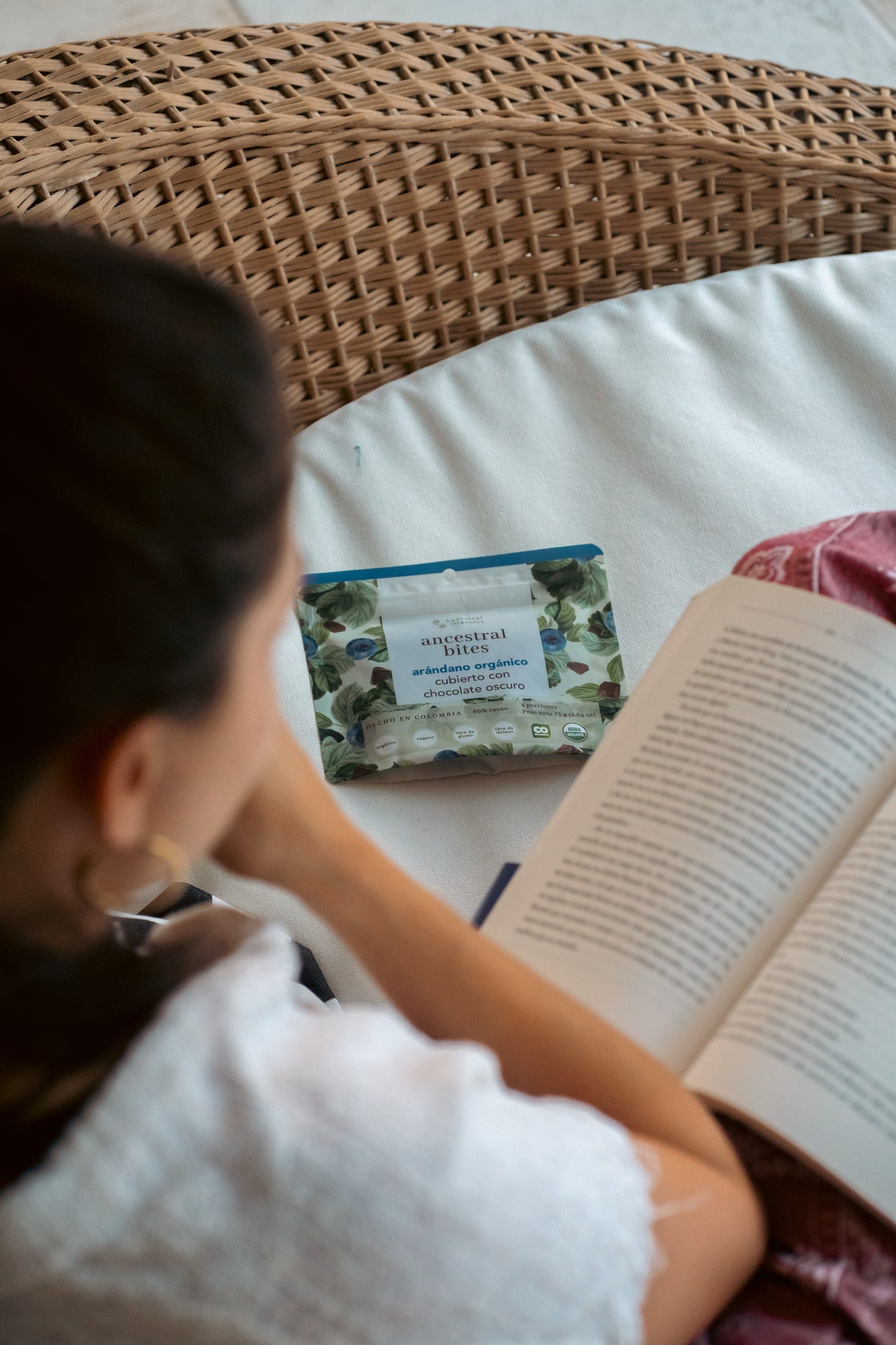 Bites de Arándanos con Chocolate Oscuro 60% | Snack Orgánico · Antioxidante · Sin Gluten ni Lácteos · 75g